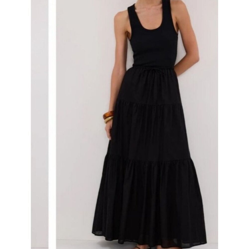 Dissh Fletcher Black Linen Blend  Skirt Size 14